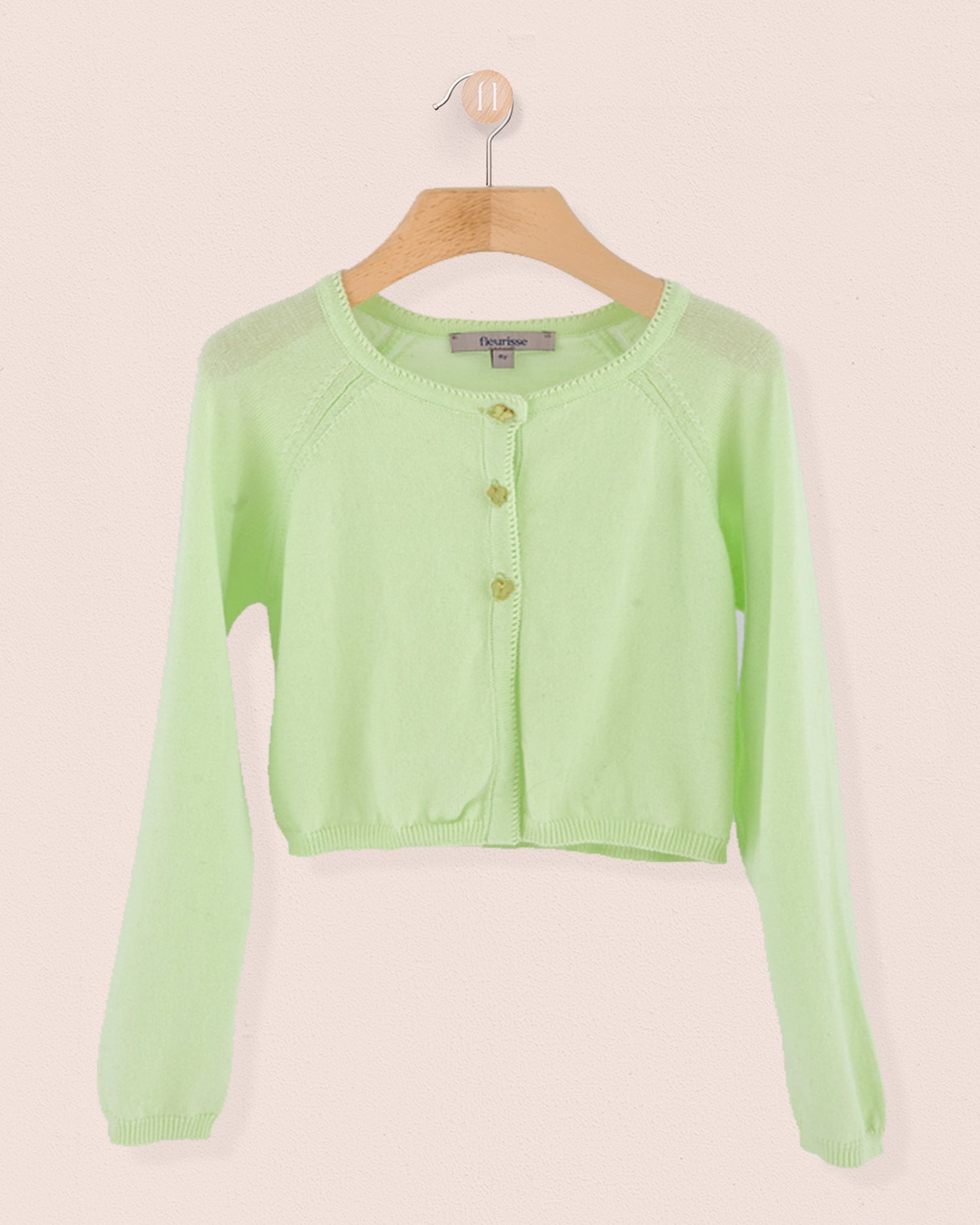 Betsy Lime Cardigan with Butterfly Buttons